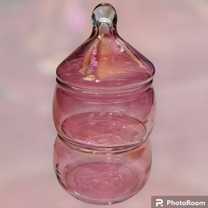 Princess House Rose Colored Candy Dish